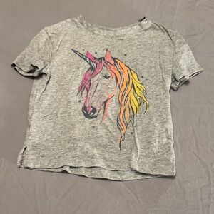 Colorful Unicorn Kids T-Shirt - Gray - Size XS